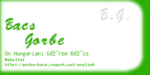 bacs gorbe business card